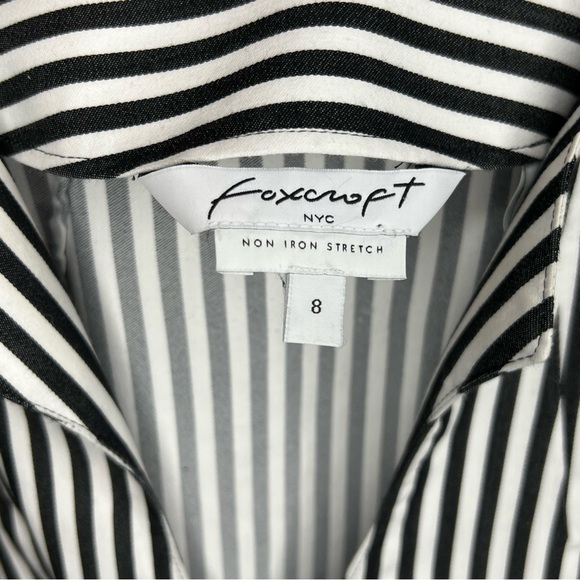 Foxcroft Non Iron Stretch Button Up Vertical Stripe 8 - Picture 7 of 7